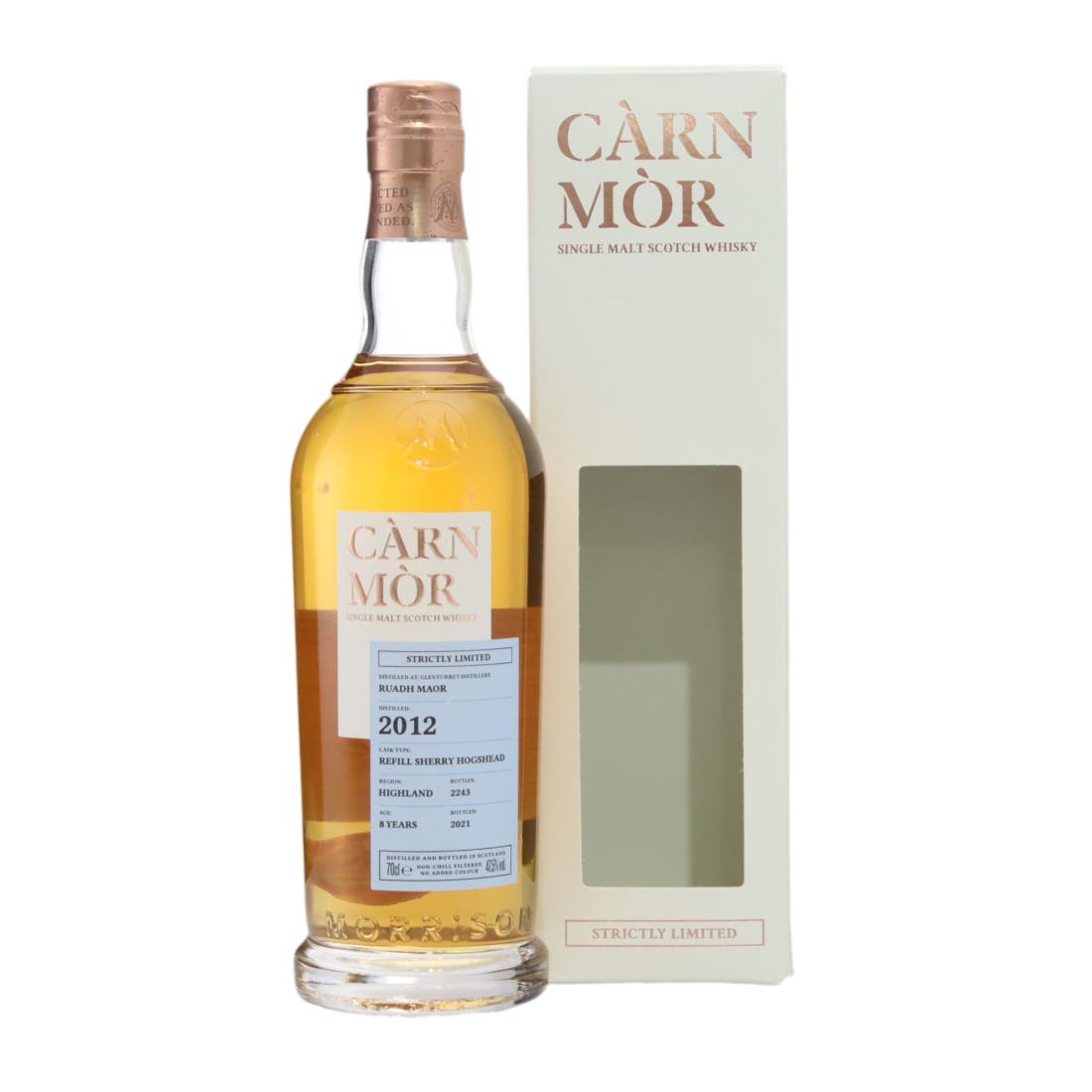 Glenturret Ruadh Maor 8 Year Old, Refill Sherry Hogshead Cask, 2012, Carn Mor, 47.5% whisky bottle