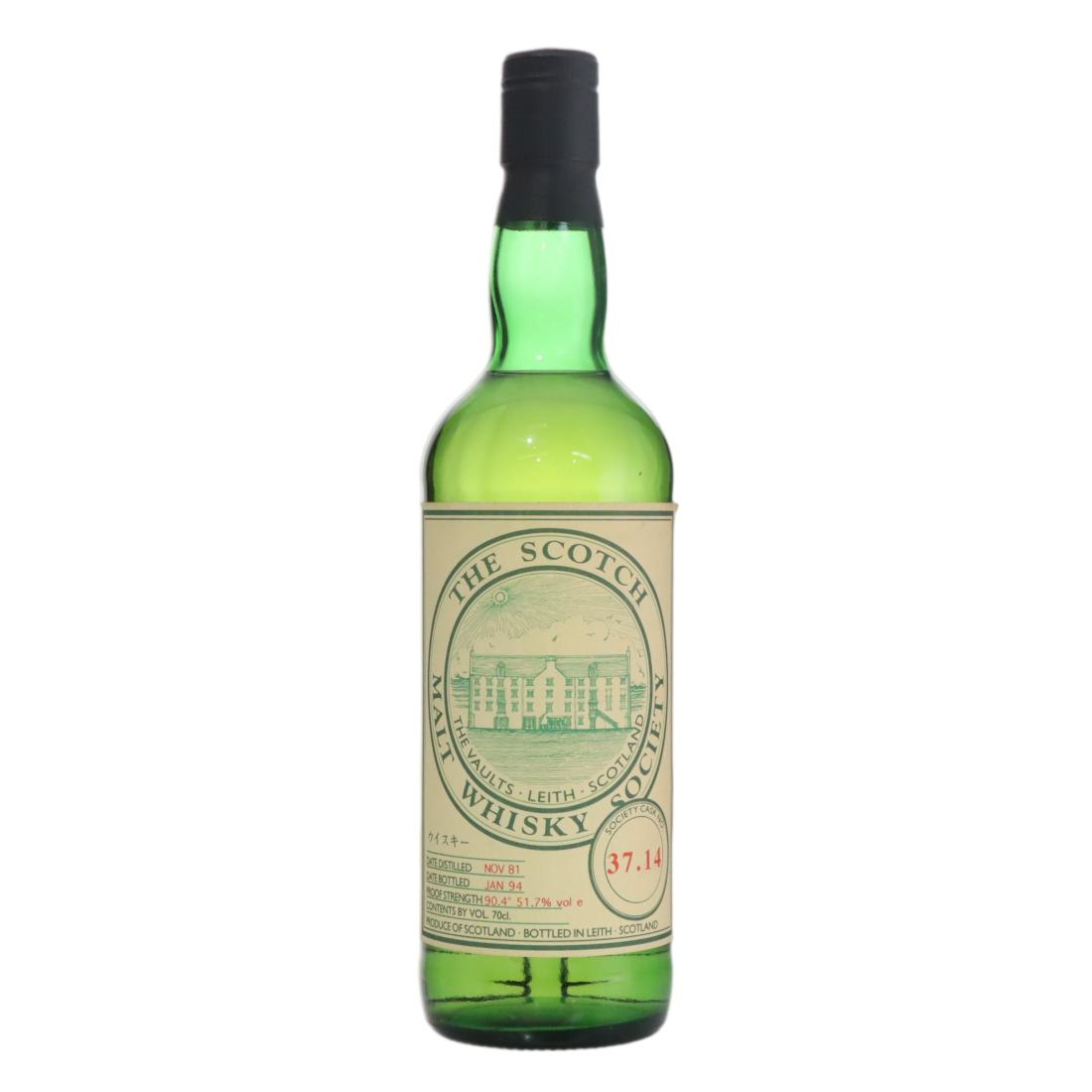 Cragganmore 12 Year Old, Bourbon Cask, Cask #37.14, 1981, The Scotch Malt Whisky Society, 51.7% whisky bottle