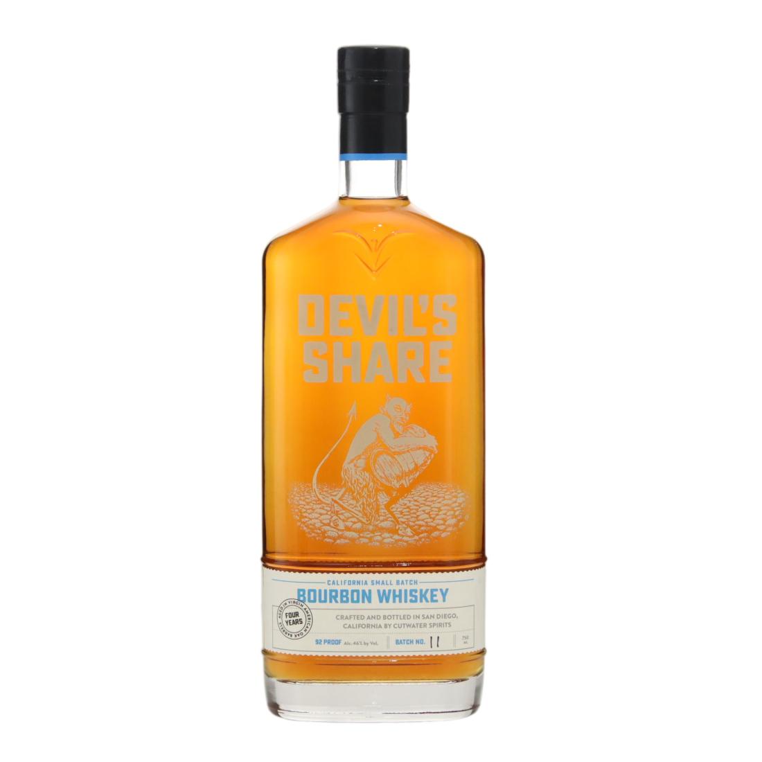 Cutwater Devil's Share 4 Year Old, Virgin American Oak Cask, Batch No. 11, 46% whisky bottle