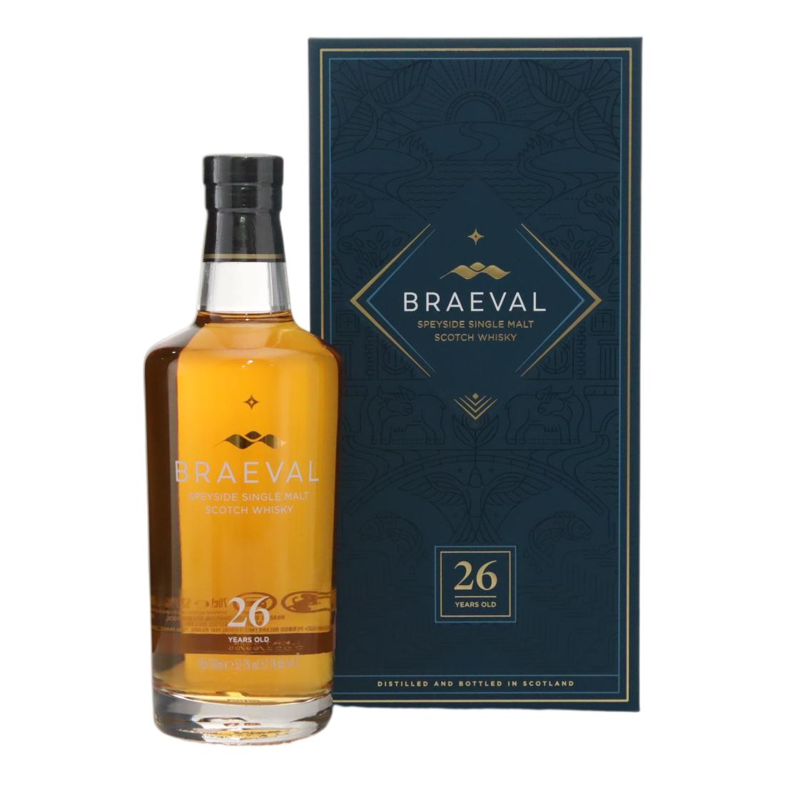 Braeval 26 Year Old, American Oak Cask, 2023, 52.1% whisky bottle