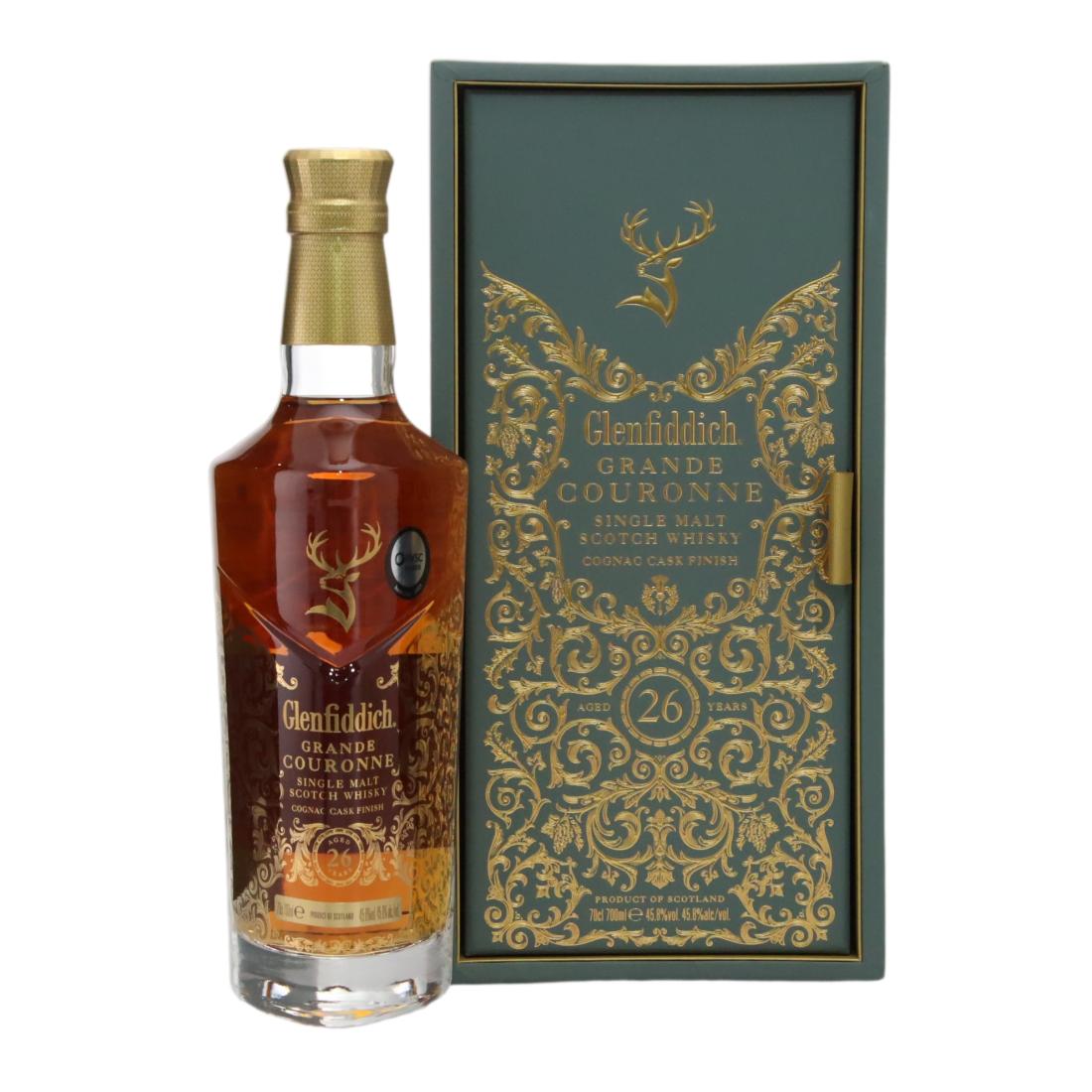Glenfiddich Grande Couronne 26 Year Old, American & European Oak Cask, Cognac Cask Finish, 2021, 45.8% whisky bottle