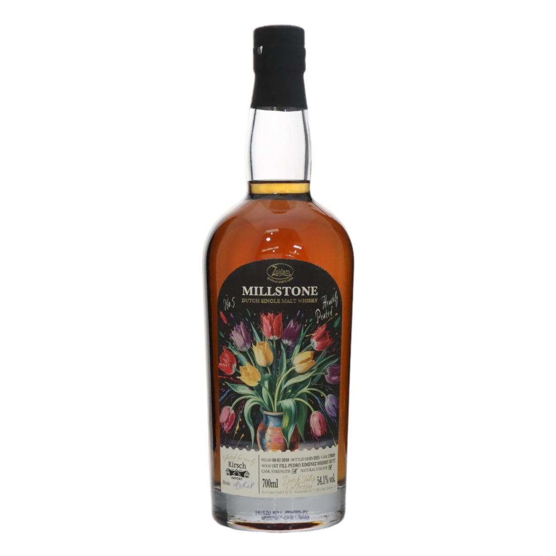 Millstone Dutch Tulip Collection No. 5 Heavily Peated 7 Year Old, Pedro Ximénez Sherry Cask, Cask #17B089, 2025, 54.1% whisky bottle