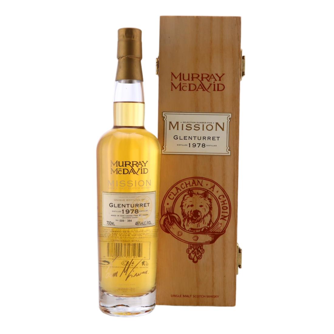 Glenturret Mission Selection Number Five 27 Year Old, Oak Cask, 1978, Murray McDavid, 46% whisky bottle