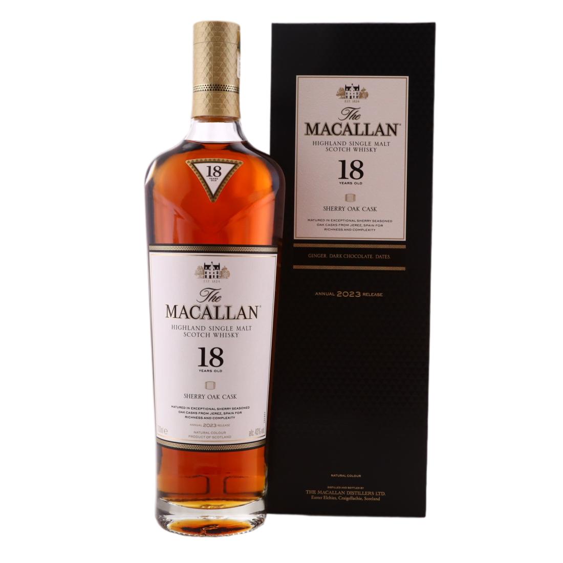 Macallan 18 Sherry Oak Cask Annual 2023 Release