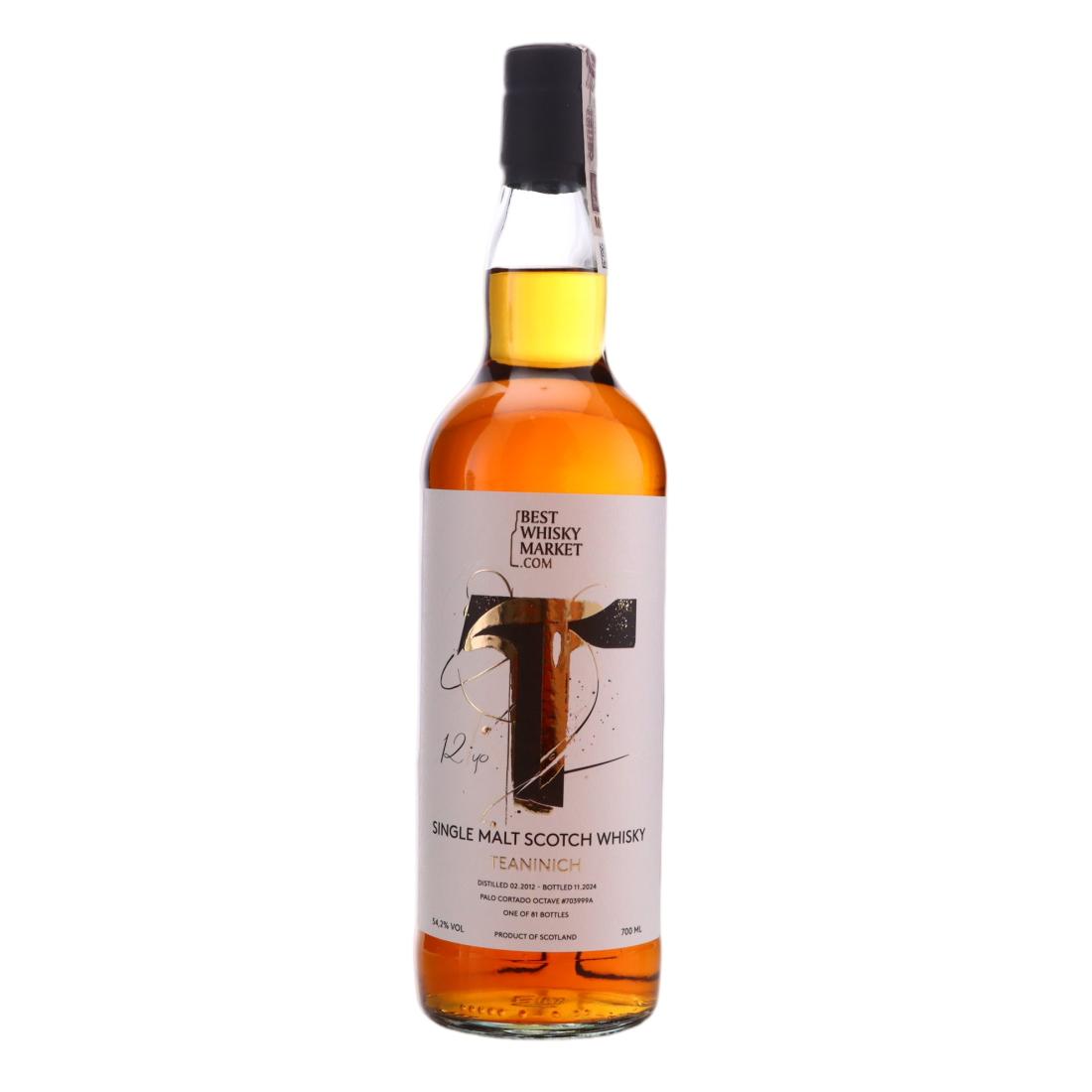 Teaninich 12 Year Old, Palo Cortado Cask, Cask #4703999A, 2012, Best Whisky Market, 54.2% whisky bottle