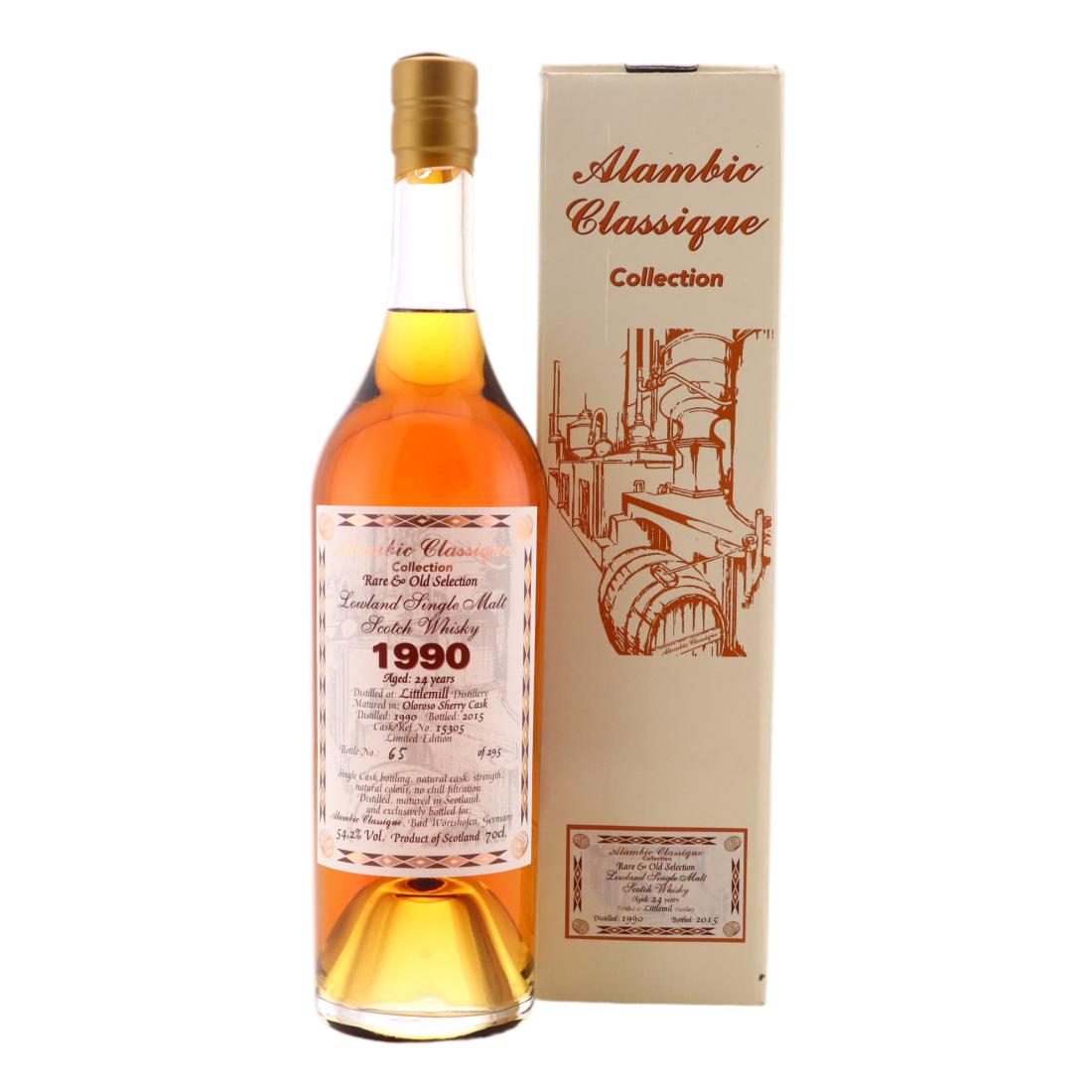 Littlemill Rare & Old Selection 24 Year Old, Oloroso Sherry Cask, Cask #15305, 1990, Alambic Classique, 54.2% whisky bottle