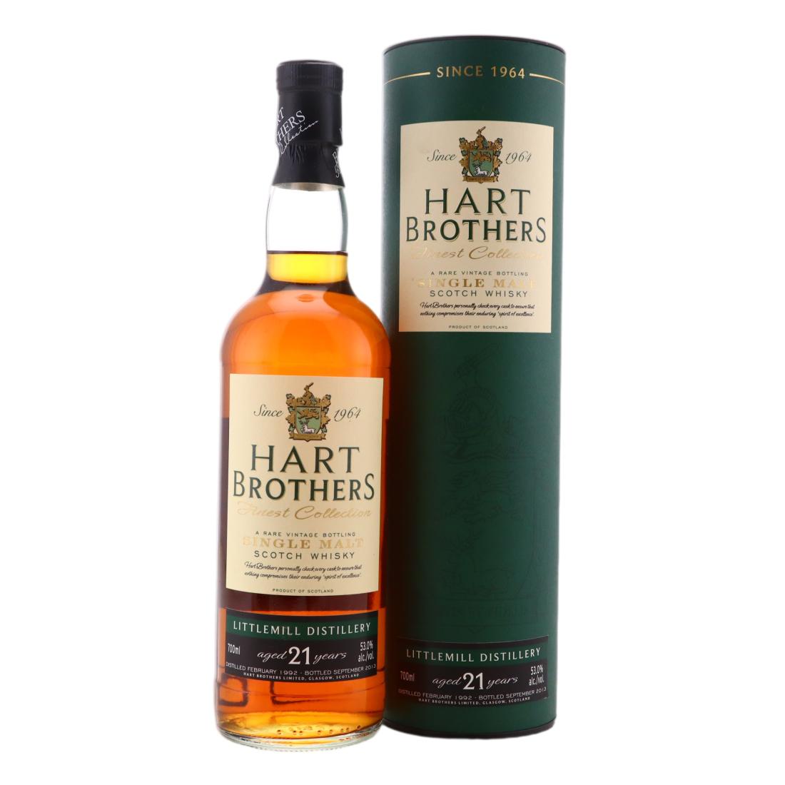 Littlemill Finest Collection 21 Year Old, Sherry Cask, Cask #601, 1992, Hart Brothers, 53% whisky bottle