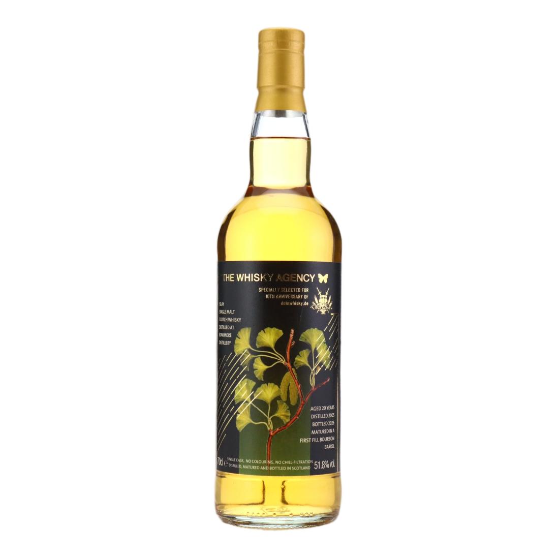 Bowmore 20 Year Old, Bourbon Cask, 2005, The Whisky Agency, 51.8% whisky bottle