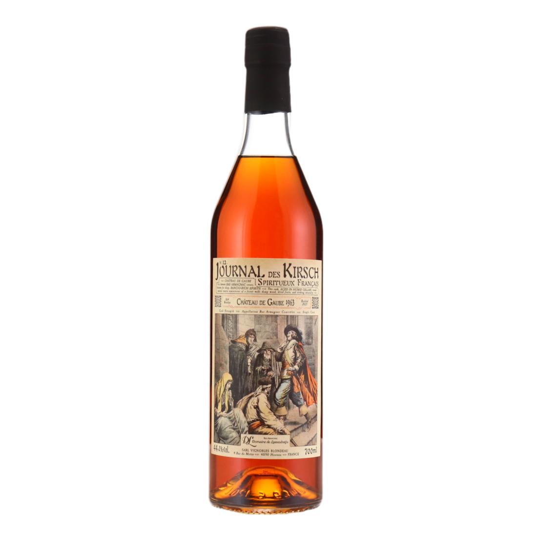 Château de Gaube Journal des Kirsch Spiritueux Français No. 12, 1963, Kirsch Import, 44.1% whisky bottle