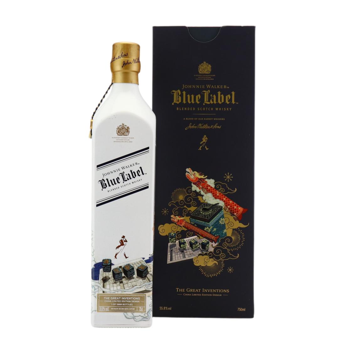 Johnnie Walker Blue Label The Great Inventions China Edition, Bourbon & Sherry Oak, Chinese Baijiu Cask, 2016, 55.8% whisky bottle