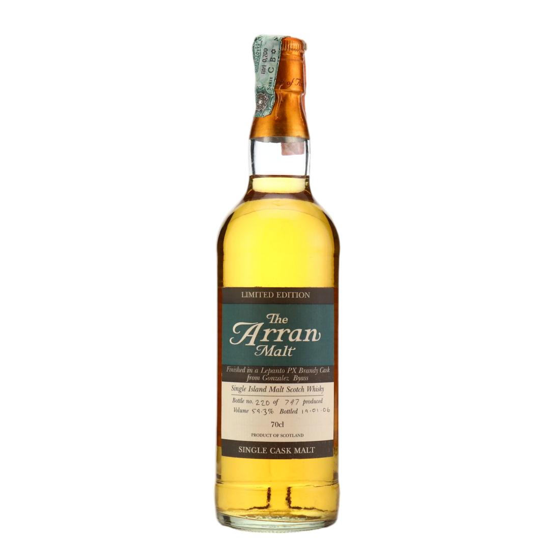 Arran Single Cask Malt, Brandy & Sherry Cask, 2006, 59.3% whisky bottle
