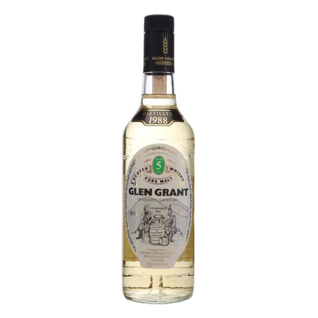 Glen Grant 5 Year Old, 1988, 40% whisky bottle