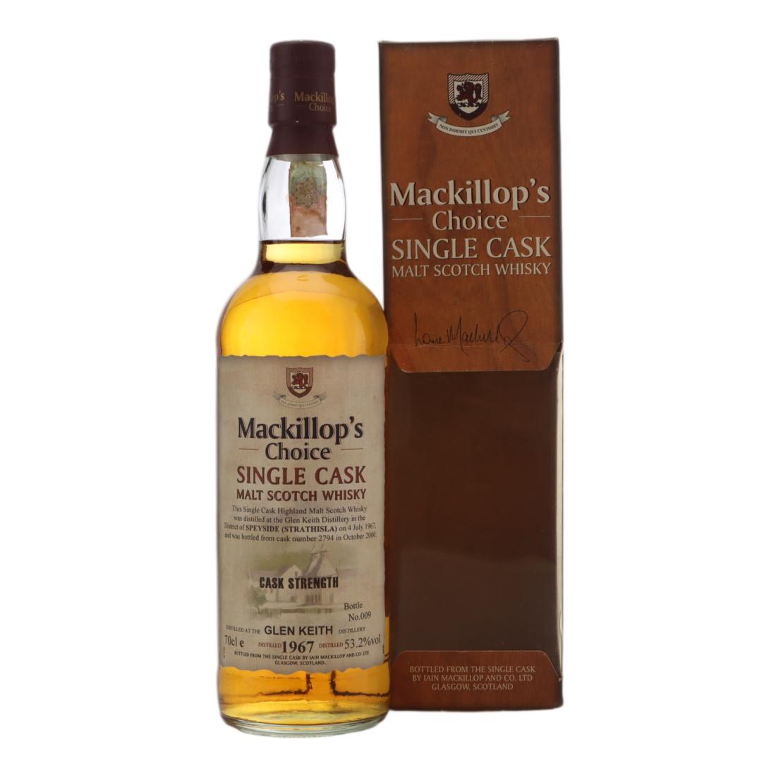 Glen Keith Mackillop's Choice Single Cask, Cask #2794, 1967, Mackillop's Choice, 53.2% whisky bottle
