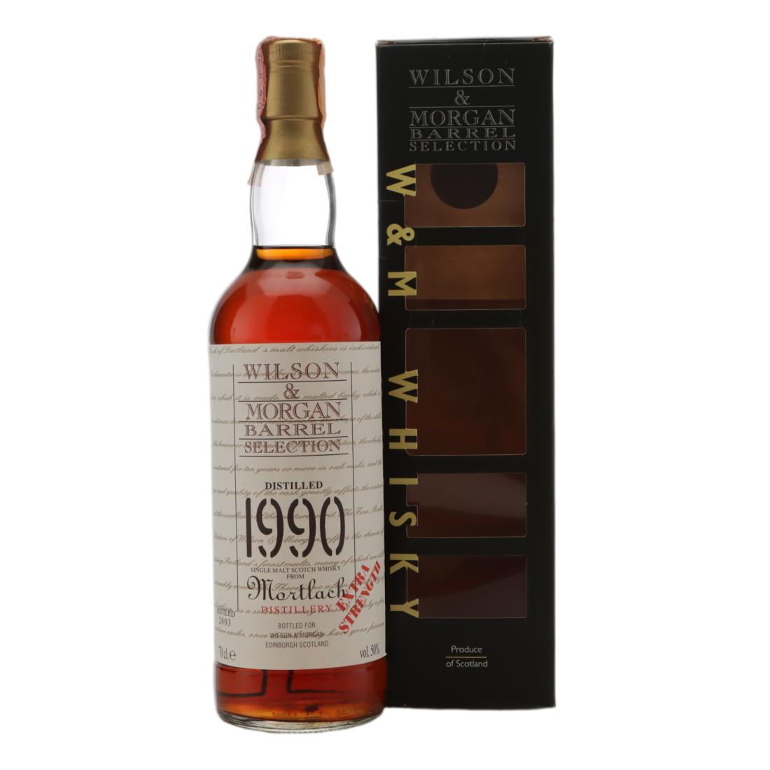 Mortlach Barrel Selection, 1990, Wilson & Morgan, 50% whisky bottle