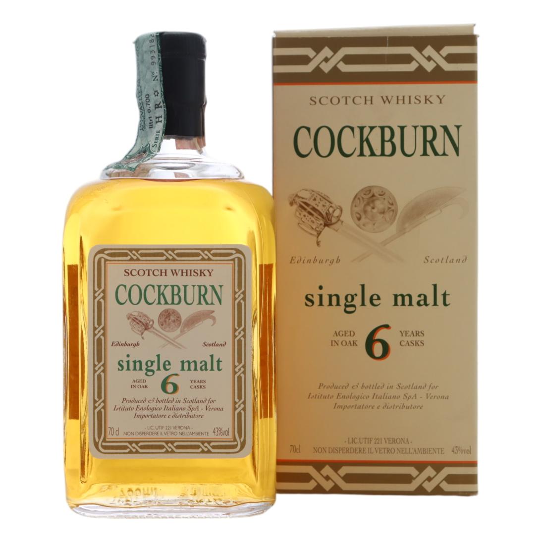 Cockburn 6 Year Old Single Malt, Istituto Enologico Italiano SpA, 43% whisky bottle