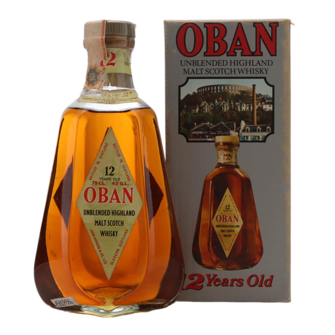 Oban 12 Year Old, 43% whisky bottle