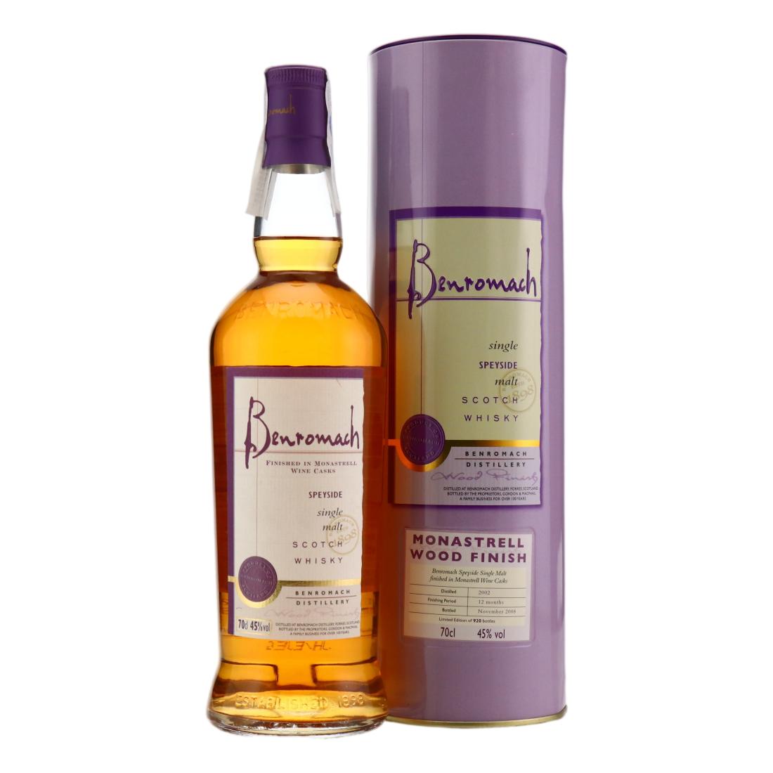 Benromach Monastrell Wood Finish 6 Year Old, Wine Cask, 2008, 45% whisky bottle