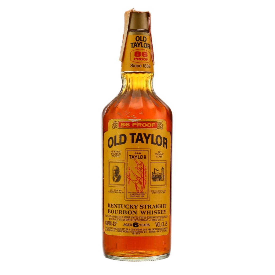 Old Taylor 6 Year Old, 1983, 43% whisky bottle