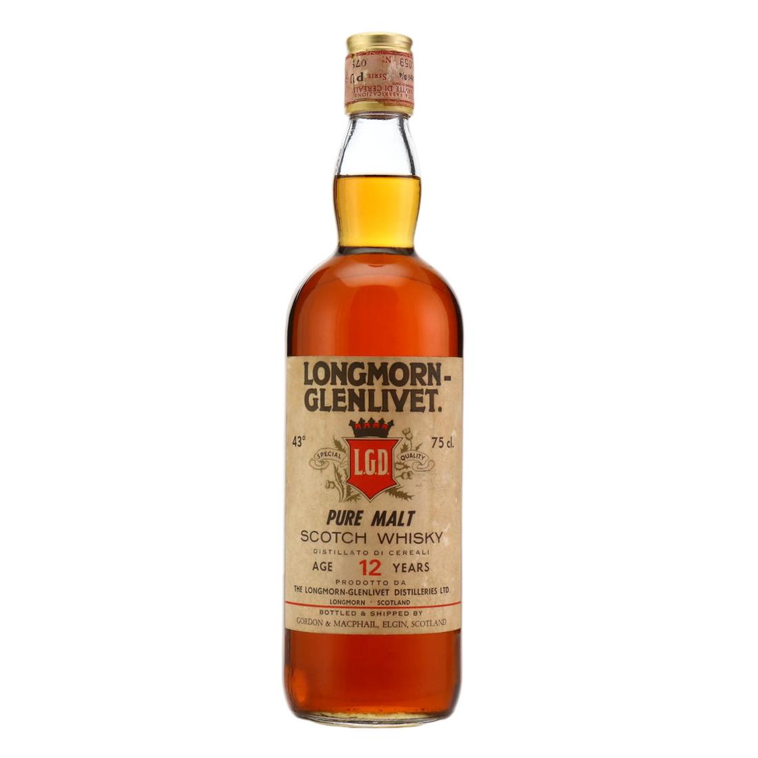 Longmorn 12 Year Old, Gordon & MacPhail, 43% whisky bottle