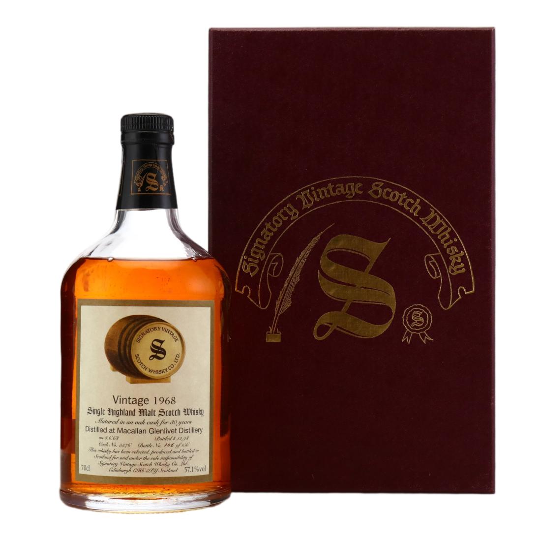 Macallan 30 Year Old, Oak Cask, Cask #5576, 1968, Signatory Vintage, 57.1% whisky bottle