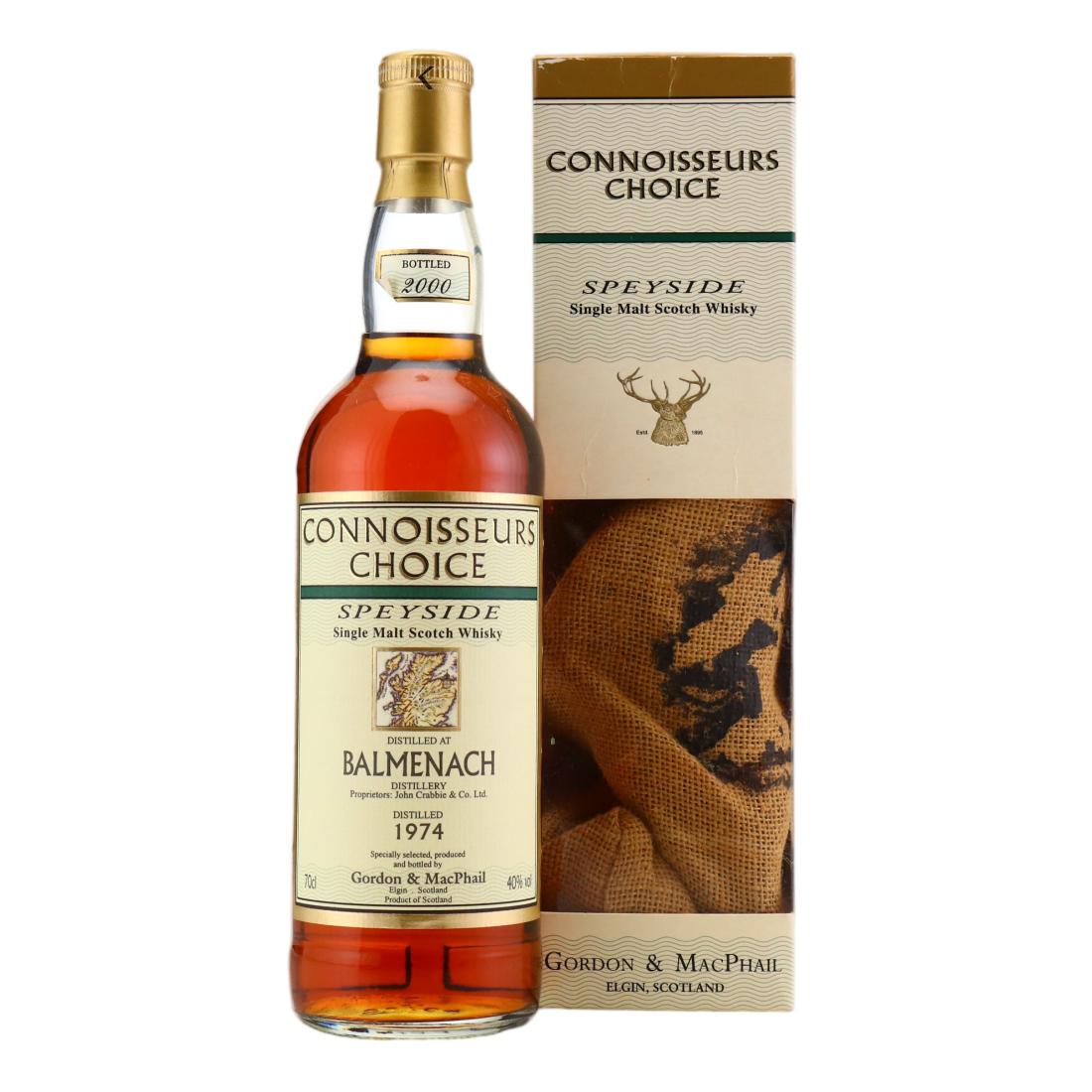 Balmenach Connoisseurs Choice 26 Year Old, 1974, Gordon & MacPhail, 40% whisky bottle
