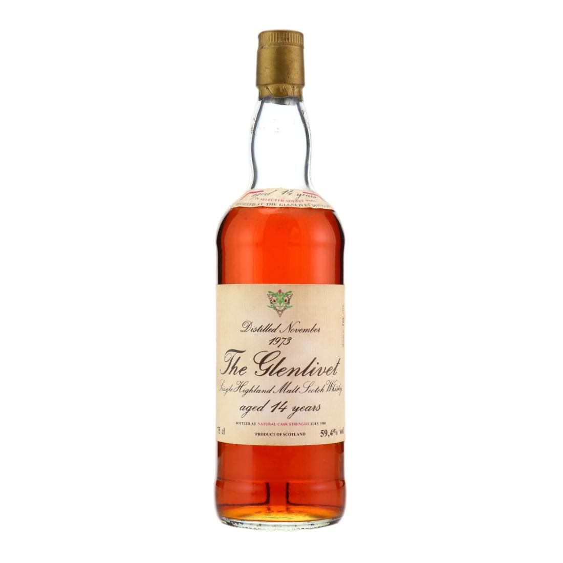 Glenlivet 14 Year Old, Sherry Cask, 1973, Intertrade, 59.4% whisky bottle