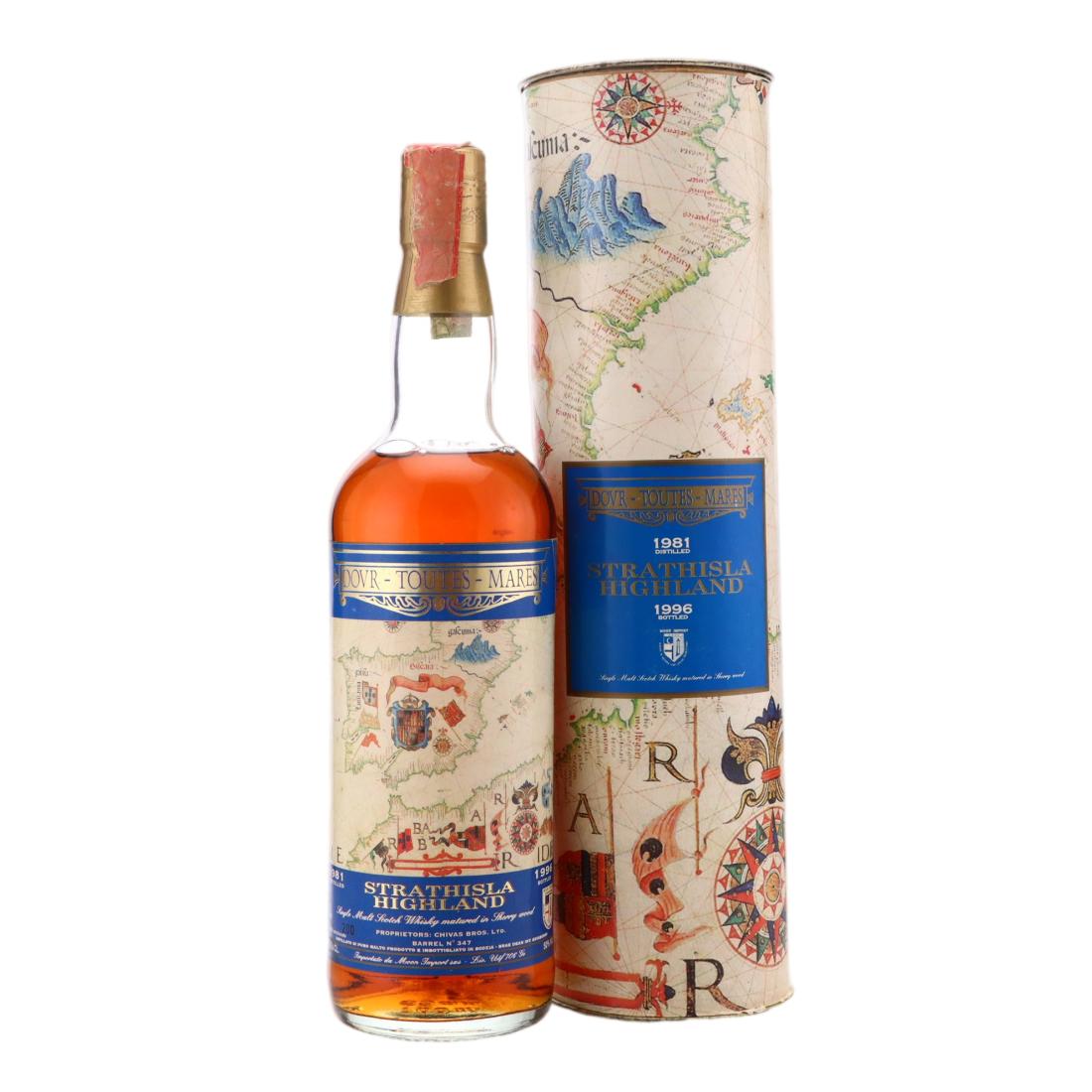 Strathisla Dovr-Toutes-Mares 15 Year Old, Sherry Cask, Cask #347, 1981, Moon Import, 50% whisky bottle