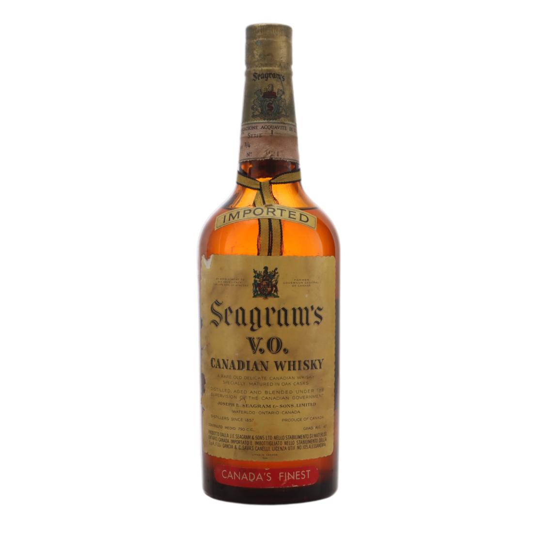 Seagram's V.O., 1959, 43% whisky bottle