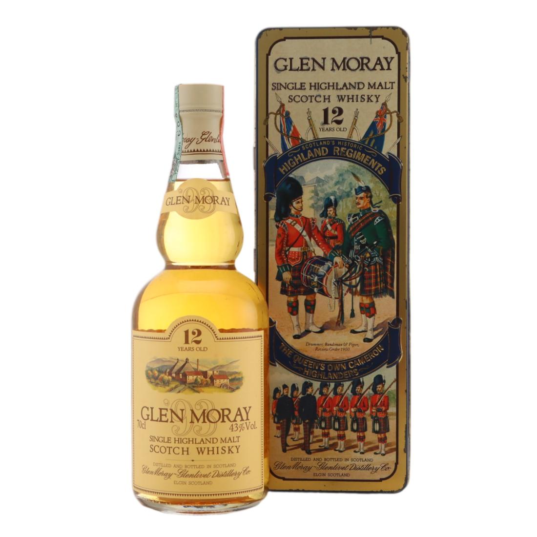 Glen Moray 12 Year Old, 43% whisky bottle