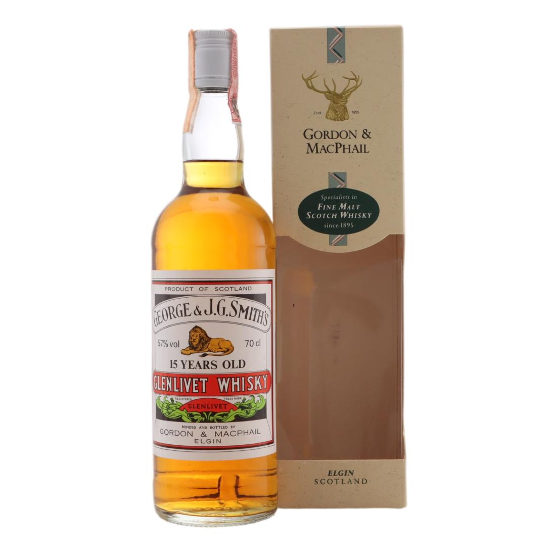 Glenlivet 15 Year Old, Gordon & MacPhail, 57% whisky bottle