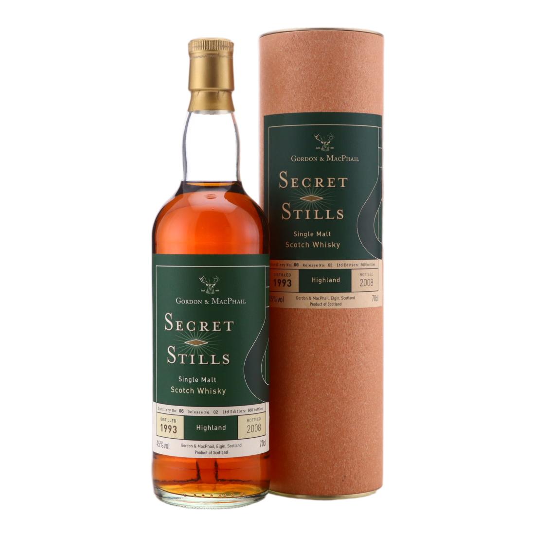 Glen Garioch Secret Stills Distillery No. 06 Release No. 02 14 Year Old, Sherry Cask, Cask #779, 1993, Gordon & MacPhail, 45% whisky bottle