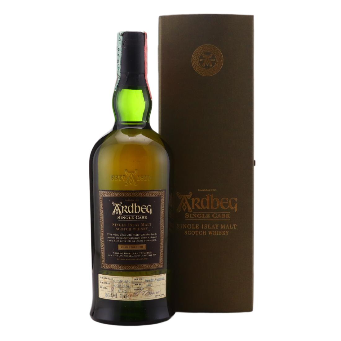 Ardbeg Single Cask #31 Year Old, Bourbon Cask, Cask #1146, 2004, 49.5% whisky bottle