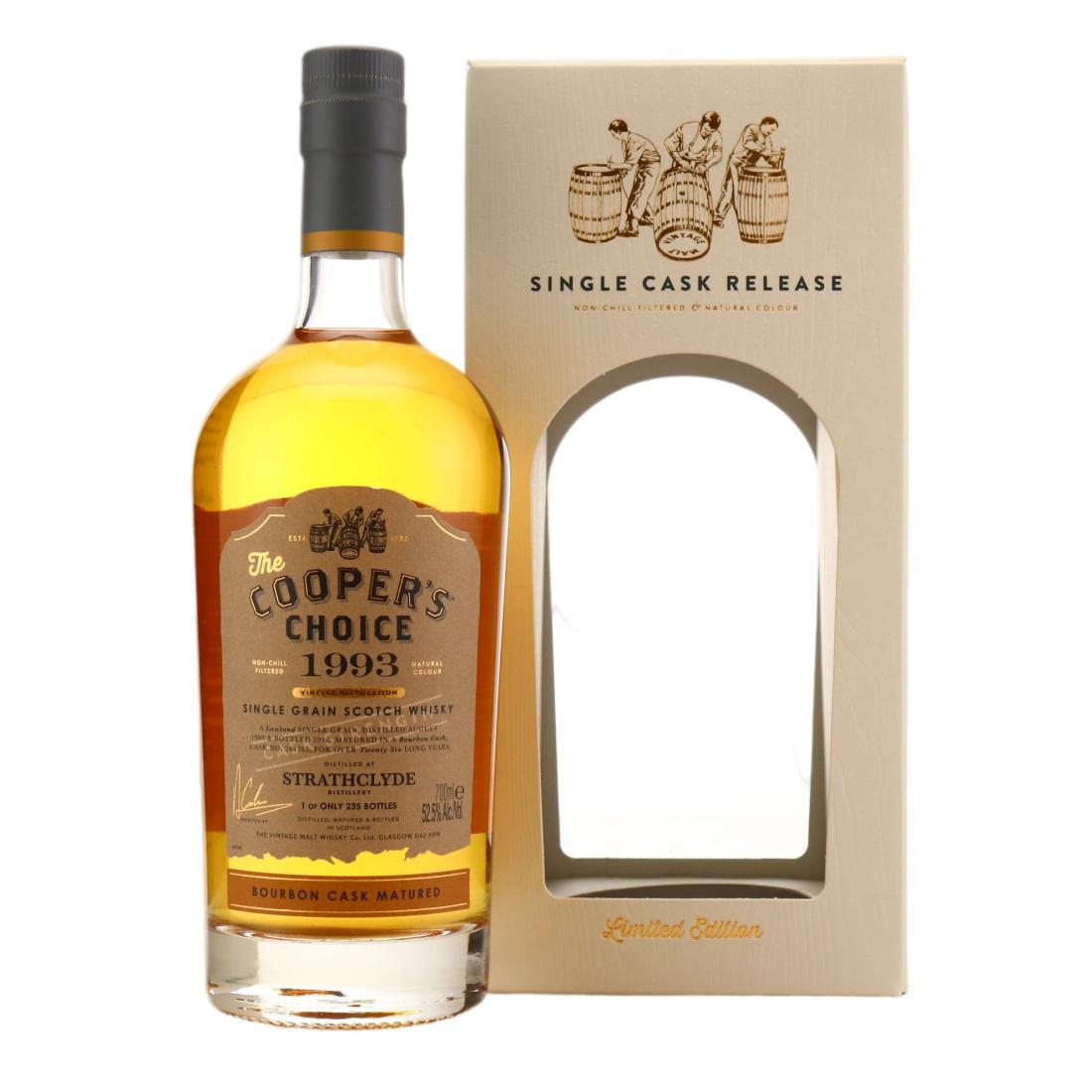 Strathclyde The Cooper's Choice 26 Year Old, Bourbon Cask, Cask #243388, 1993, The Vintage Malt Whisky Co., 52.5% whisky bottle