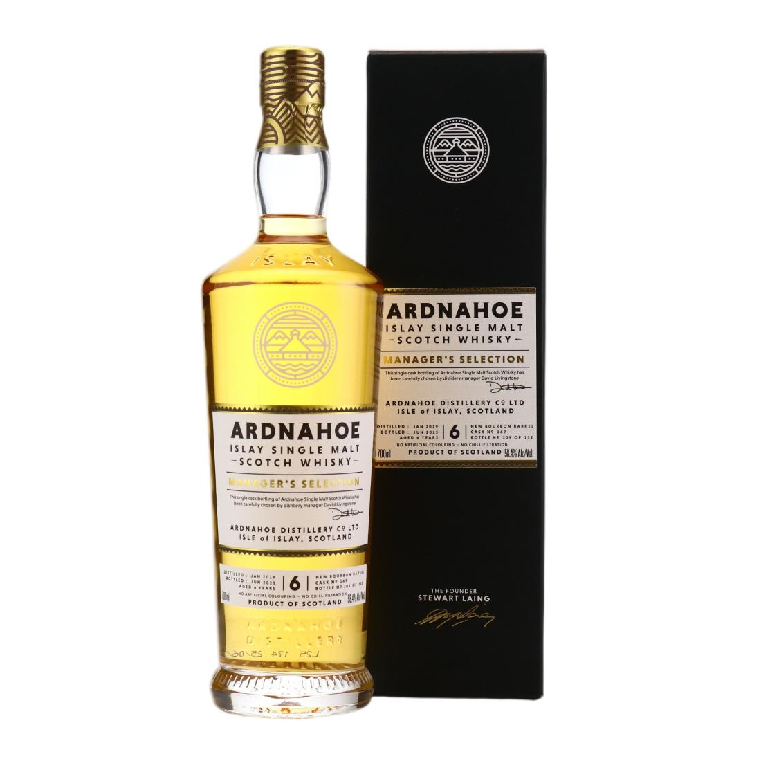 Ardnahoe Manager's Selection 6 Year Old, 2025, 58.4% whisky bottle