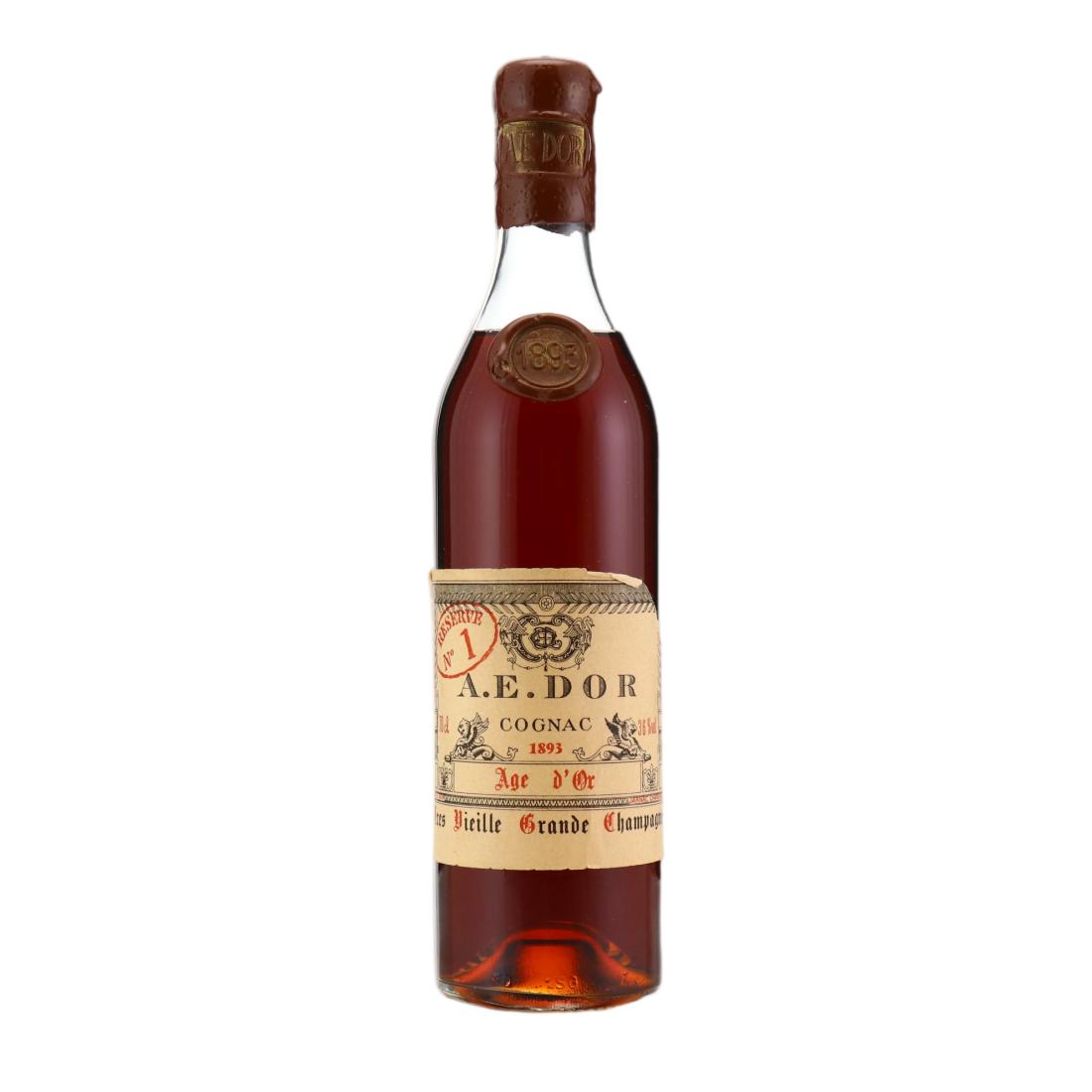 A.E. Dor 1893 Très Vieille Grande Champagne Réserve No. 1 Âge d'Or, French Oak Cask, 36% whisky bottle
