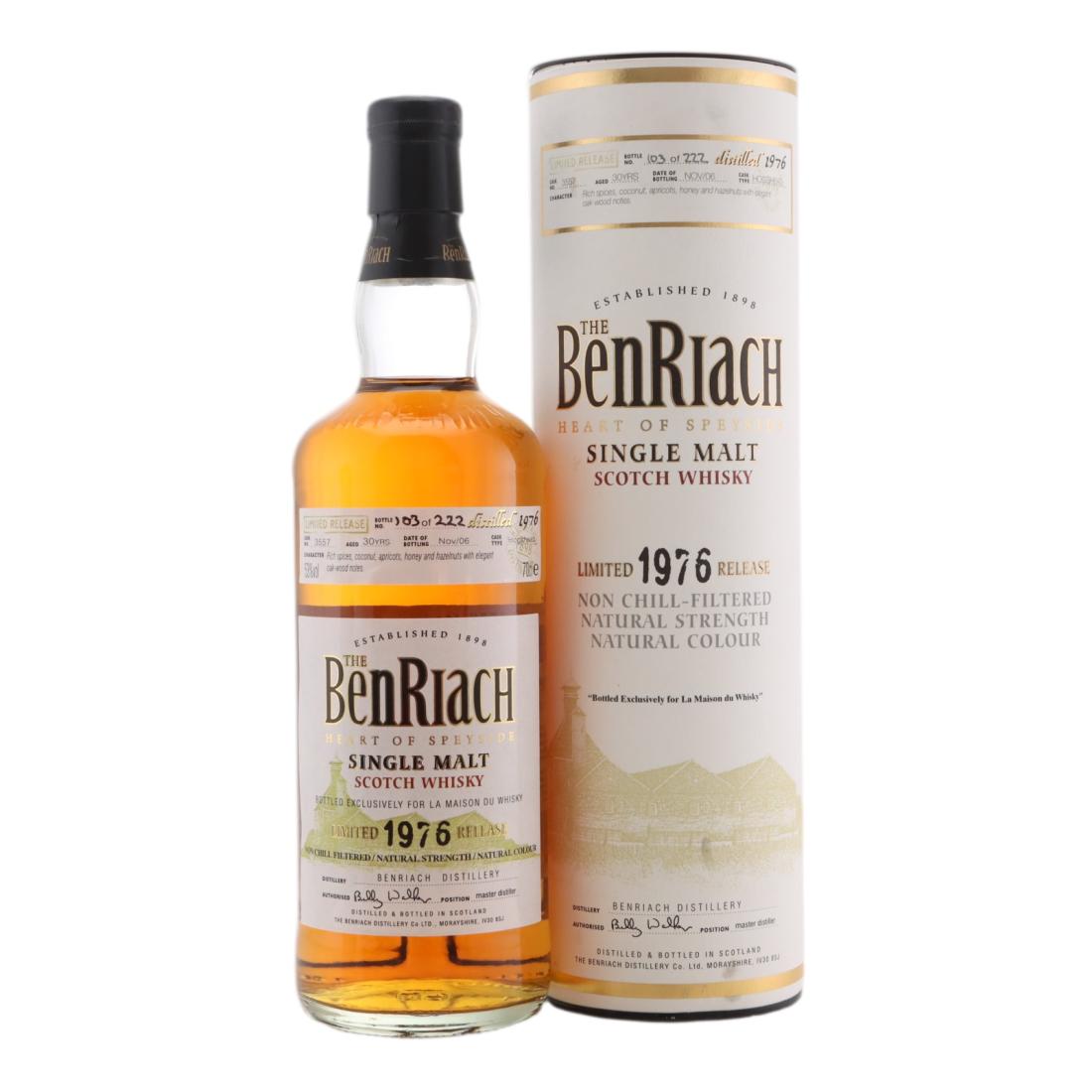Benriach Limited Release 30 Year Old, 2006, 53% whisky bottle