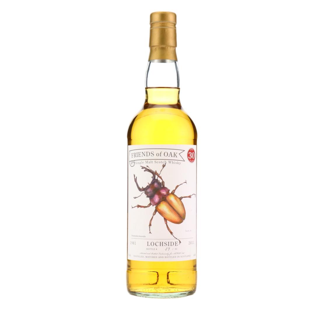 Lochside Friends of Oak 30 Year Old, Oak Cask, 1981, Acorn, 46% whisky bottle