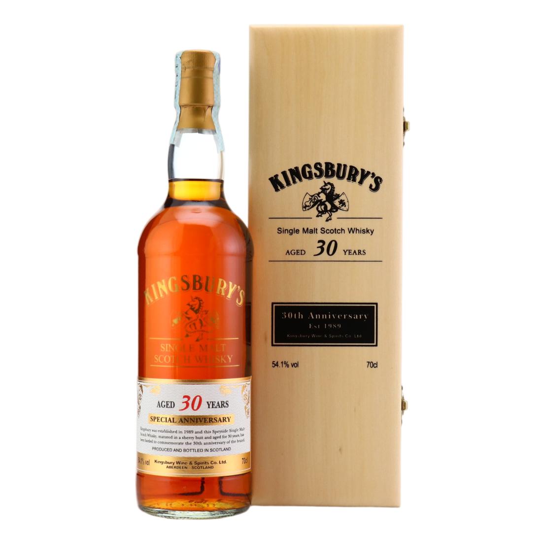 Kingsbury's Special Anniversary 30 Year Old, Sherry Cask, Kingsbury's, 54.1% whisky bottle