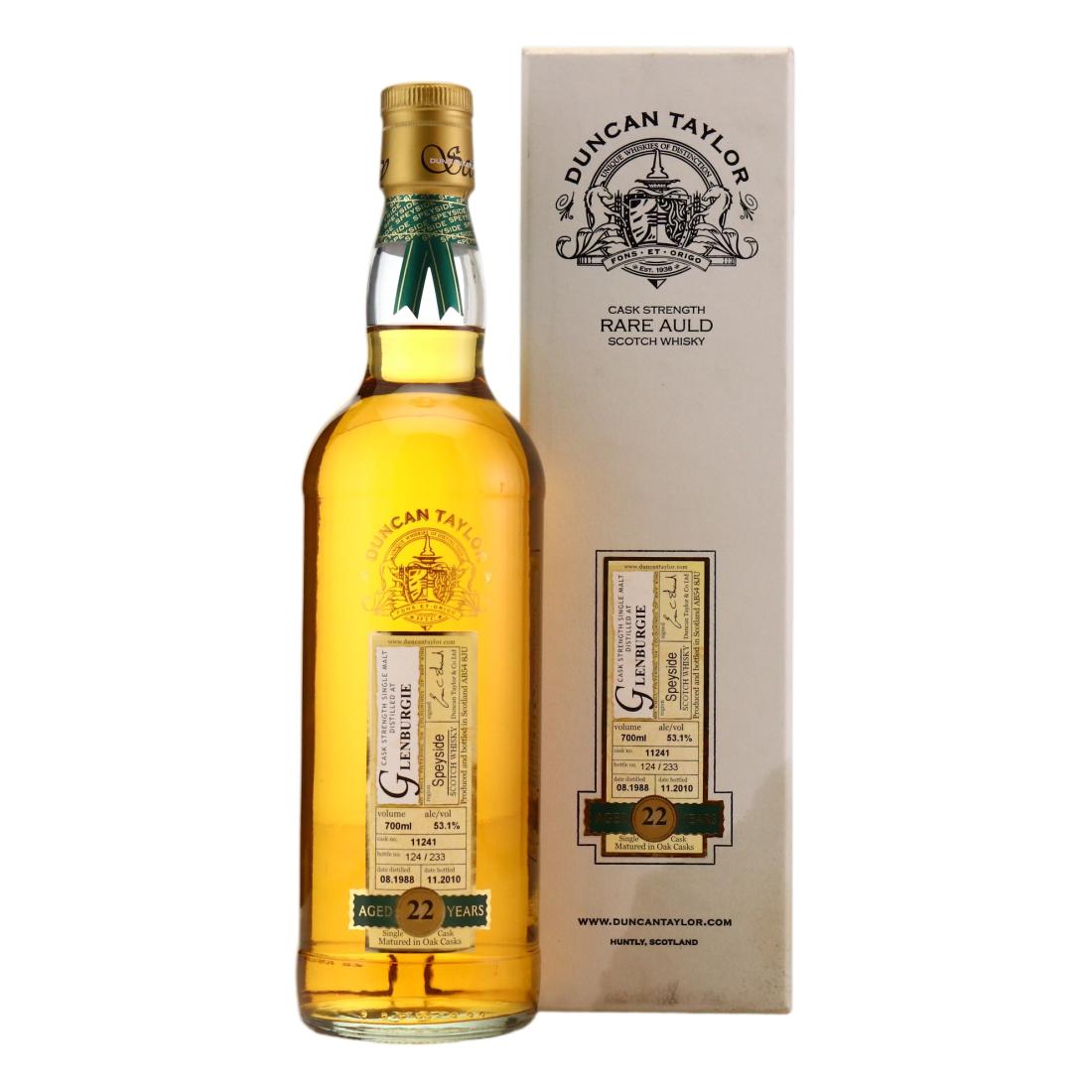 Glenburgie Rare Auld 22 Year Old, Oak Cask, Cask #11241, 1988, Duncan Taylor, 53.1% whisky bottle