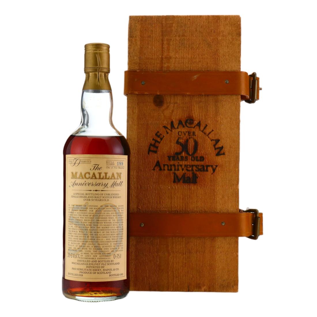 Macallan Anniversary Malt 50 Year Old, Sherry Cask, 1983, 38.6% whisky bottle