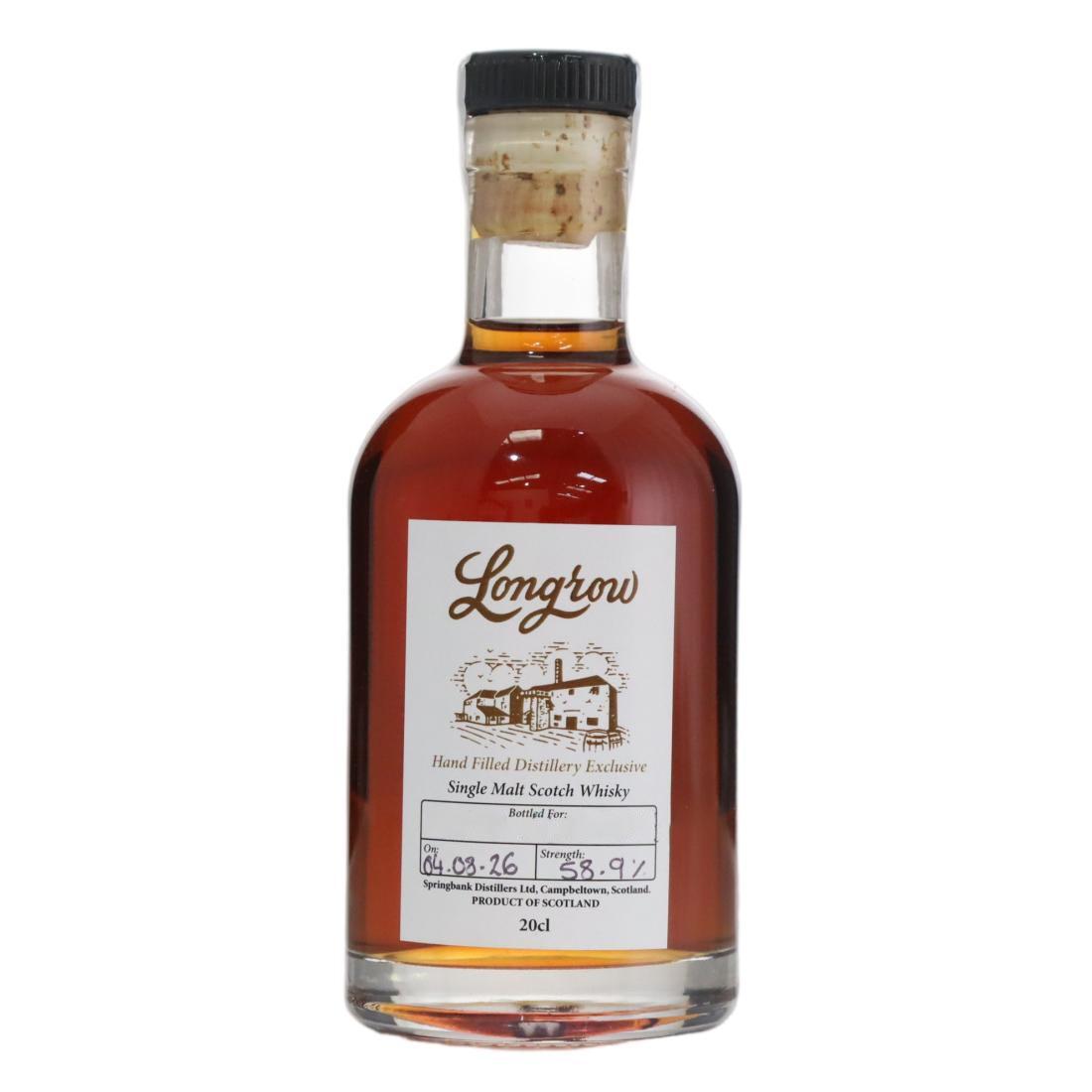 Longrow Hand Filled Distillery Exclusive, 2026, 58.9% whisky bottle