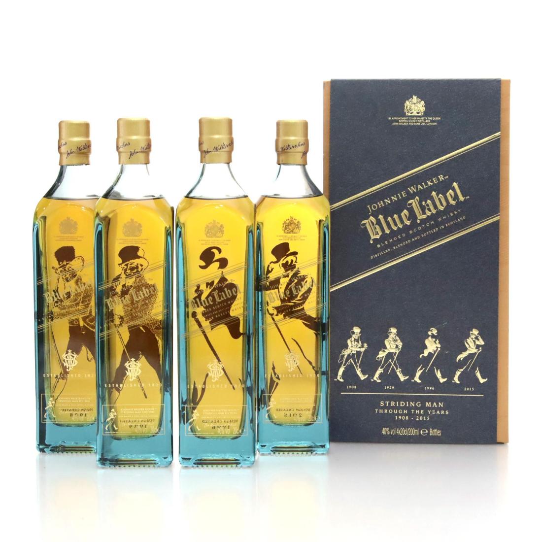 Johnnie Walker Blue Label Scotch Whisky Striding Man Through The Years Box Set