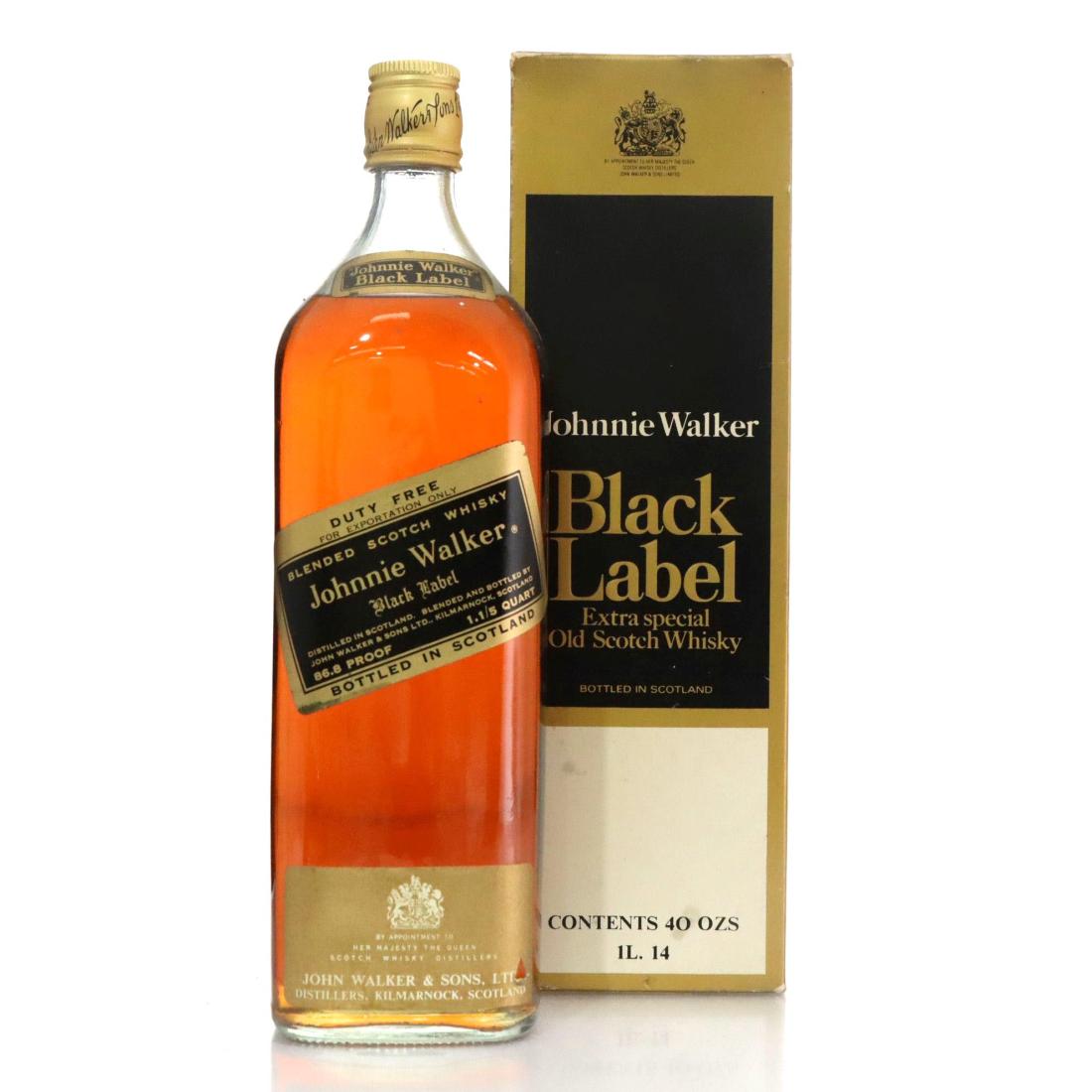 Johnnie Walker Black Label Blended Scotch Whisky 115quart