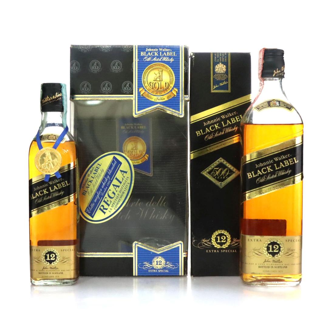Johnnie Walker Black Label 12 Extra Special Old Scotch Whisky Gold Award 1994 Box Set