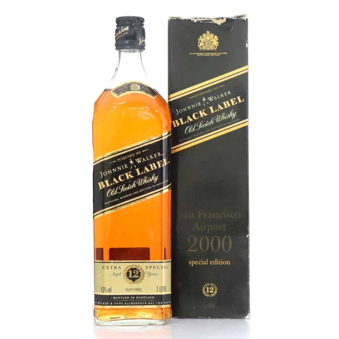 Johnnie Walker Black Label 12 Extra Special Old Scotch Whisky Litre San Francisco Airport 2000