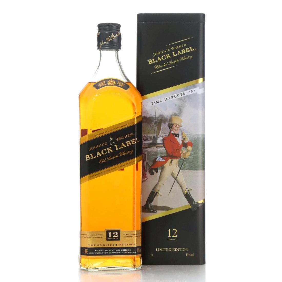 Johnnie Walker Black Label 12 Extra Special Deluxe Old Scotch Whisky Litre Time Marches On