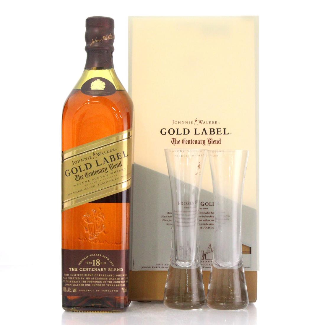 Johnnie Walker Gold Label The Centenary Blend 18 Scotch Whisky Frozen Gold Gift Pack