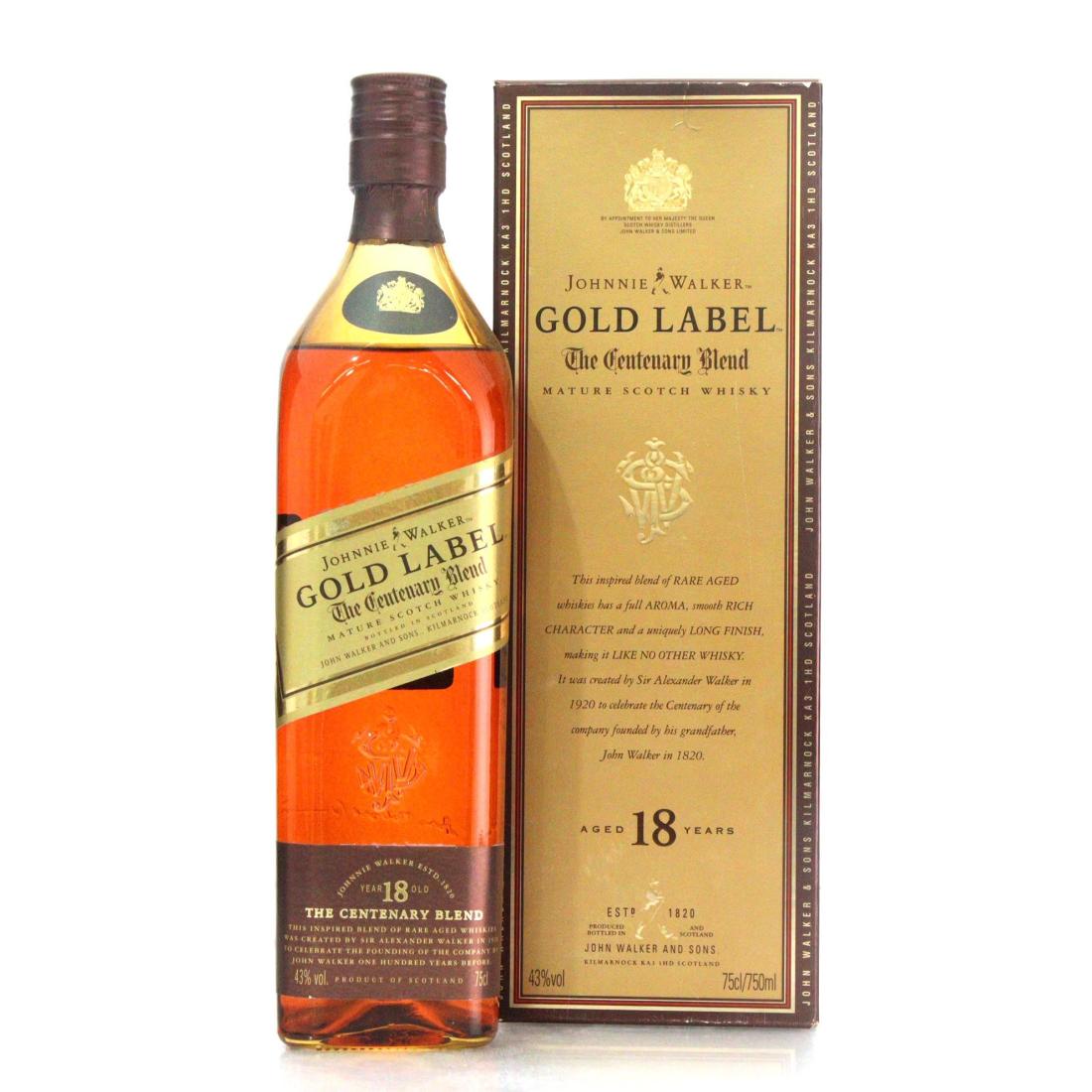 Johnnie Walker 18 Year Old Gold Label Centenary Blend, 2000, 43% whisky bottle