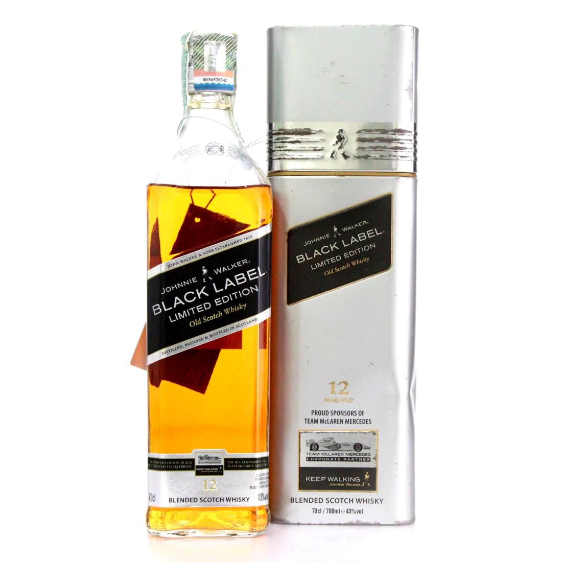 Johnnie Walker Black Label 12 Limited Edition Old Scotch Whisky Team Mclaren Mercedes