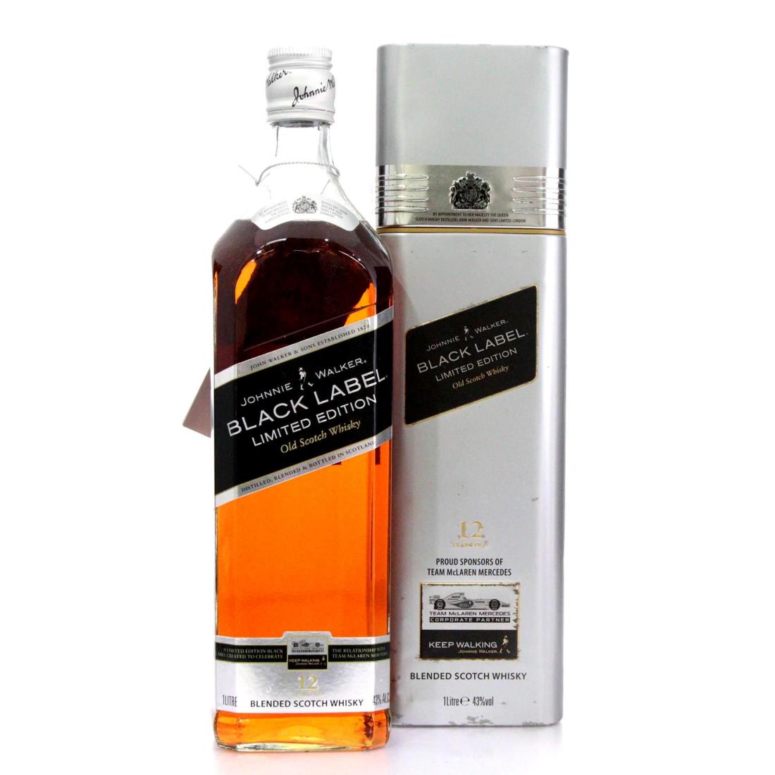 Johnnie Walker Black Label 12 Limited Edition Old Scotch Whisky Team Mclaren Mercedes Litre
